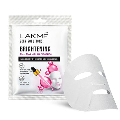 Pack of 3 LAKMÉ Skin Solutions Sheet Mask Brightening with Niacinamide 25ml