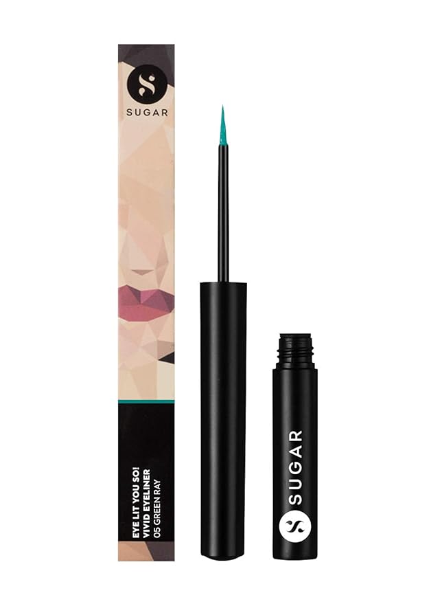 SUGAR Cosmetics Eye Lit You So! Vivid Eyeliner - Superbly Pigmented, Matte Finish & Smudge-proof, Long-wearing Formula - 05 Green Ray (Mint Green) - 1.7 ml