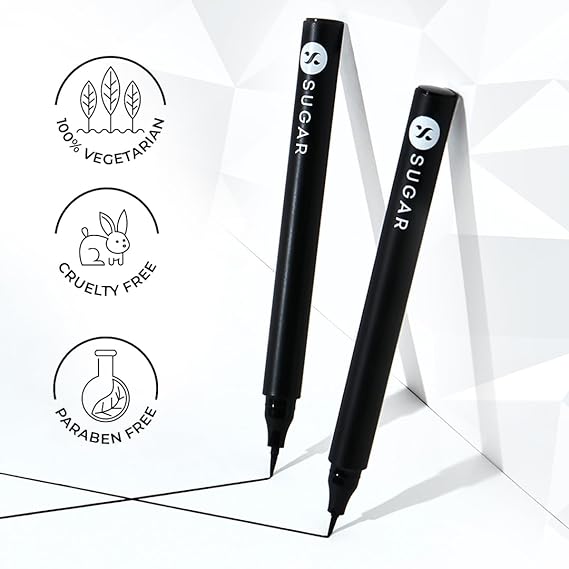 SUGAR Wingman Waterproof Microliner | Liquid Pen Eyeliner | Flexi-Tip Applicator | Lasts Up to 12 Hours | Smudgeproof & Transferproof | 1.6ml - 01 I'll Be Black