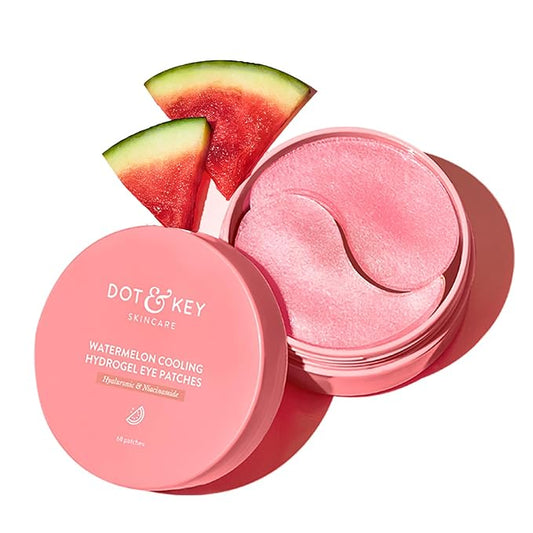 PACK OF 2 Dot & Key Watermelon Cooling Hydrogel Under Eye Patches for Dark Circles & Puffiness Reduction | With Hyaluronic & Niacinamide | Eye Patches | Instantly Hydrates, Cools & De-Puffs | 120 Patches