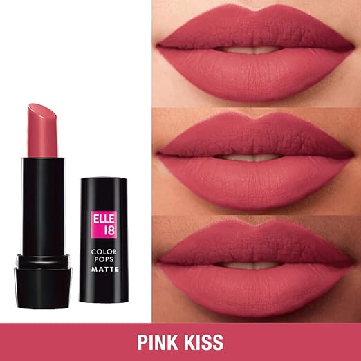 Elle18 Color Pops Matte Lip Color, Pink Kiss, 4.3 g