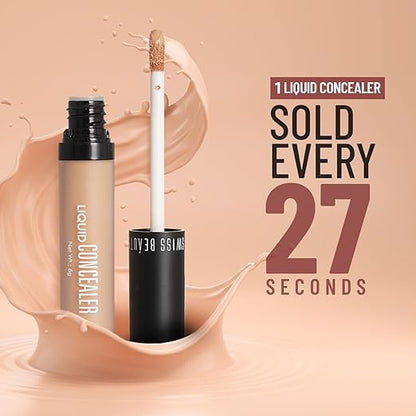 Swiss Beauty Liquid Light Weight Concealer With Full Coverage |Easily Blendable Concealer For Face Makeup With Matte Finish | Shade- Classic Nude, 6G