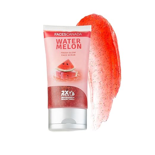 FACES CANADA Watermelon Fresh Glow Face Scrub, 70ml | With 2% w/w Salicylic Acid | Exfoliates & Removes Impurities For Smooth, Flawless Skin | Reduces Hyperpigmentation, Dullness & Dark Spots | Even Toned & Fresh Glow