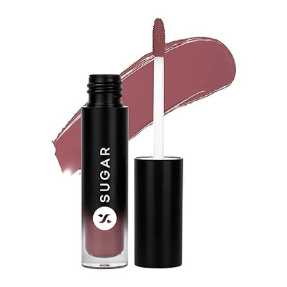 SUGAR Cosmetics Mousse Muse Maskproof Lip Cream Lipstick - 07 Plum Brandy | Waterproof | Smudge-proof | Last More than 24 Hrs | Sherry Red Lipstick