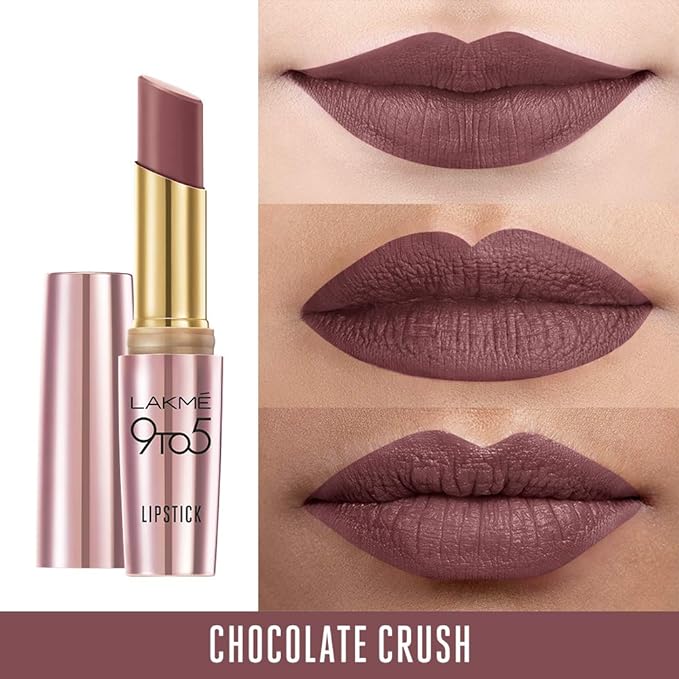 Lakme 9TO5 Primer + Matte Lip Color MB1 Chocolate Crush, 3.6 g