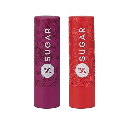 SUGAR Cosmetics Tipsy Lips Moisturizing Balm - 02 Cosmopolitan & 07 Bramble (Pack of 2)