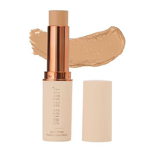 Swiss Beauty Satin Finish Panstick Foundation to Conceal & Cover, Buildable Coverage | Stick Foundation with Creamy Formula | For All Skin Types | Shade- Light Natural, 7gm