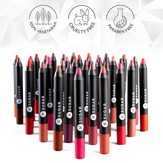 SUGAR Matte as Hell Crayon Lipsticks for Women | Lasts Upto 12hrs | Lip Crayon with Sharpener | 2.8gm - 13 Murphy Brown (Chocolate Burgundy)