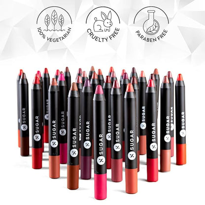 SUGAR Cosmetics Matte As Hell Mini Crayon Lipstick - 28 Honey Rider | Long Lasting Lipwear with Matte Finish, Cruelty-free and Paraben-free - 2.5 gm