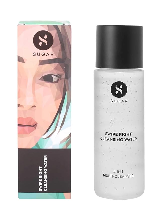 SUGAR Cosmetics - Swipe Right - Cleansing Water - 4-in-1 Cleanser that Cleanses, Exfoliates, Soothes and Moisturises Skin, Paraben-Free And Cruelty-Free