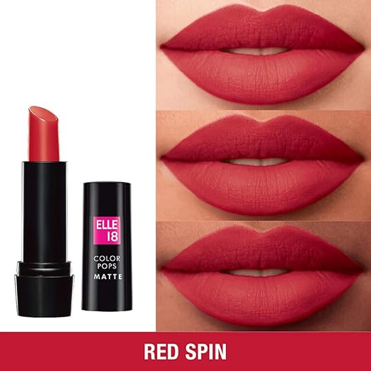 Elle18 Color Pops Matte Lip Color, Red Spin, 4.3 g