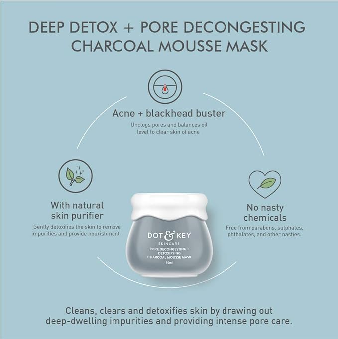 Dot & Key Pore Decongesting and Detoxifying Charcoal Mousse Clay Mask