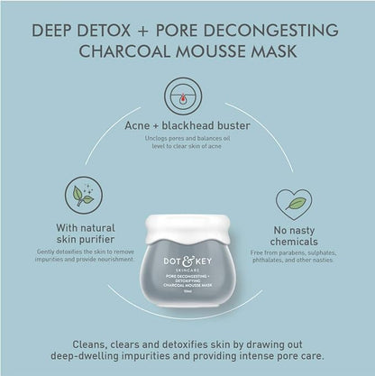 Dot & Key Pore Decongesting and Detoxifying Charcoal Mousse Clay Mask