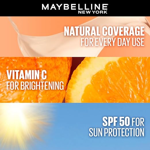 Maybelline New York Fit Me Fresh Tint, With SPF 50 PA+++ & Vitamin C, Lightweight Natural Coverage Skin Tint, Shade 10, 30ml