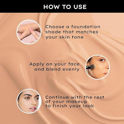 FACES CANADA Flawless Matte Foundation - Medium Natural 022, 30 ml | 3-in-1 Foundation + Moisturizer + Concealer | 12 HR Hydration + SPF 18 | Full HD Matte Coverage | Lightweight | Anti Ageing