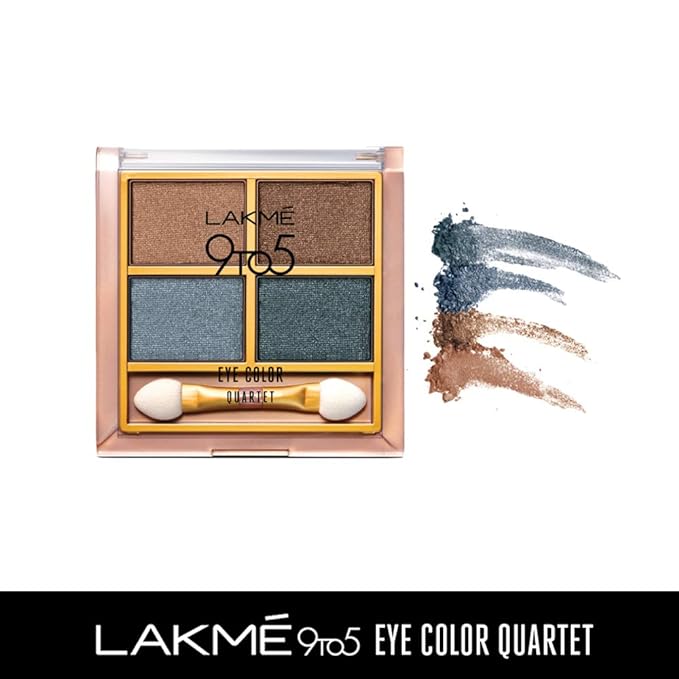 Lakmé 9 to 5 Eye Color Quartet Eye Shadow, Smokey Glam, 7 g