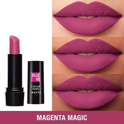 Elle18 Color Pops Matte Lipstick W16, Magenta Magic, 4.3 g