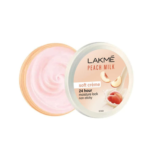 Lakme Peach Milk Soft Crème Light Moisturizer for Face 250 g, Daily Lightweight Face Lotion with Vitamin E for Soft Skin- Non Sticky 24h Moisture