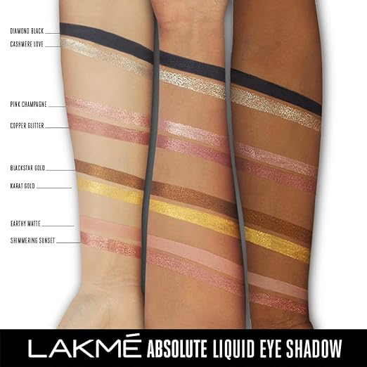 Lakme Absolute Explore Liquid Eye shadow Blackstar Gold & Karat Gold