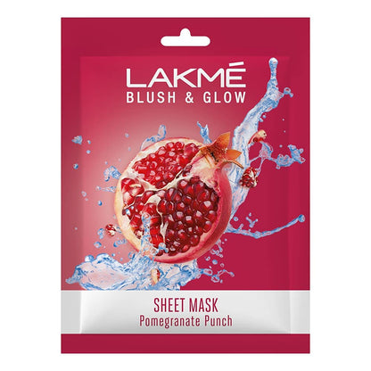 Pack of 5 Lakme Blush & Glow Pomegranate Sheet Mask, 25 ml