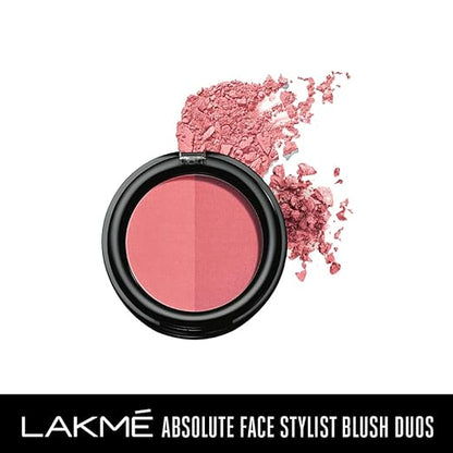 Lakme Absolute Face Stylist Blush Duos, Rose Blush, 6 g