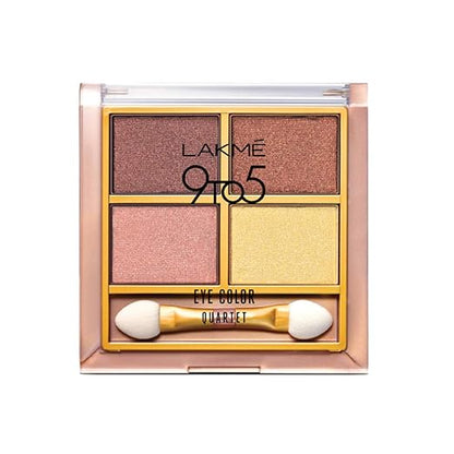 Lakme 9 to 5 Eyeshadow Palette, Desert Rose, Shimmer Eye Shadow Quartet with 4 Shades for a Day to Night Look - Eye Makeup Kit, 7 g