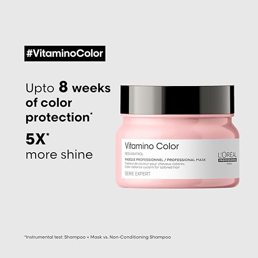 L’Oréal Professionnel Vitamino Color Hair Mask with Resveratrol for Color-treated Hair, Serie Expert, 250gm