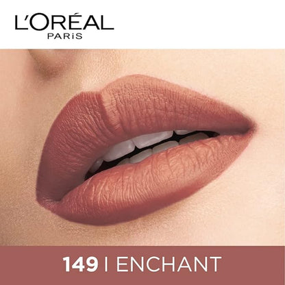 L'Oréal Paris Lipstick, Liquid Format with Matte Finish, Oil-In-Water Formula, Breathable and Lightweight Feel, Non-Flaking, Colour: 143 I Liberate, 7ml