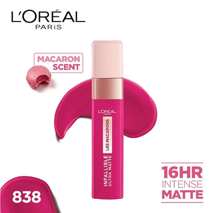 L'Oreal Paris Infallible Ultra Matte Liquid Lipstick, Les Macarons, 838 Berry Cherie, 5g