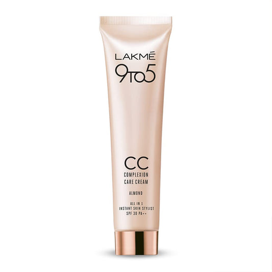 Lakme 9 to 5 CC Cream Almond ,Light Face Makeup with Natural Coverage, SPF 30 - Tinted Moisturizer to Brighten Skin, Conceal Dark Spots 30g