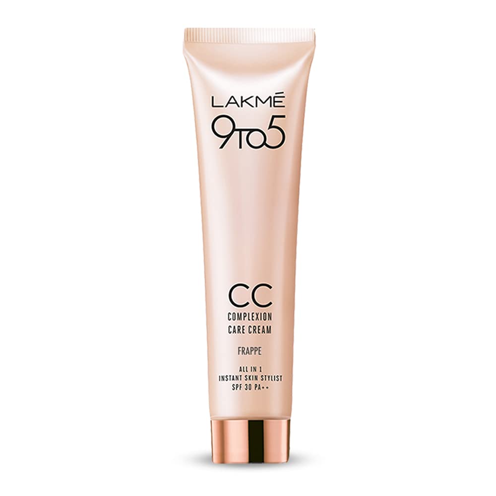 Lakme 9 to 5 CC Cream Frappe ,Light Face Makeup with Natural Coverage, SPF 30 - Tinted Moisturizer to Brighten Skin, Conceal Dark Spots 30g