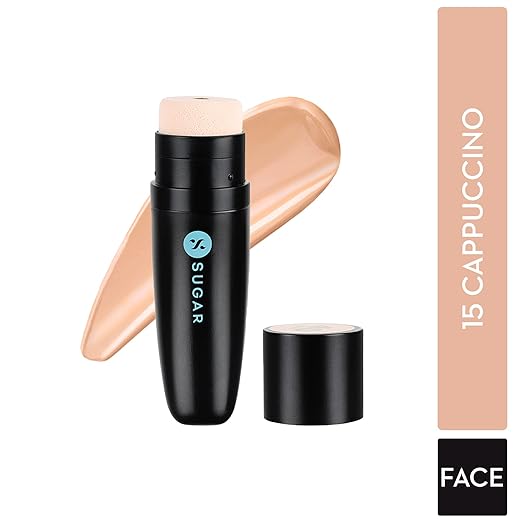 SUGAR Cosmetics Aquaholic Long-Lasting Creamy Hydrating Foundation with Built-in Cushion Applicator - 15 Cappuccino