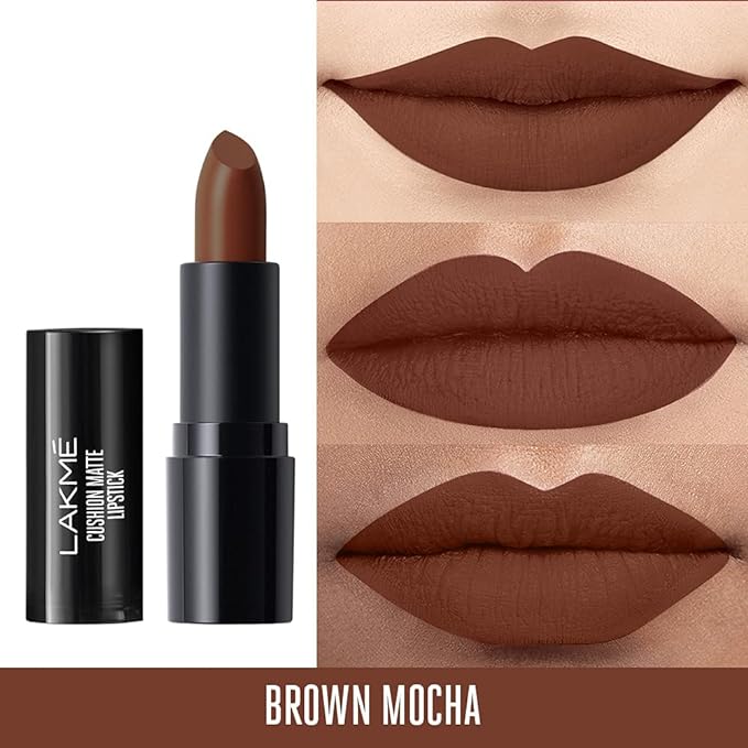 LAKMÉ Cushion Matte Lipstick, Brown Mocha, 4.5g