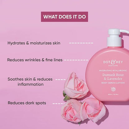 Dot & Key Lavender And Hyaluronic Moisturizing Body Lotion For Soft, Hydrated Skin| For Smooth, Dewy Skin| Normal, Dry Skin| Men And Women| 300ml