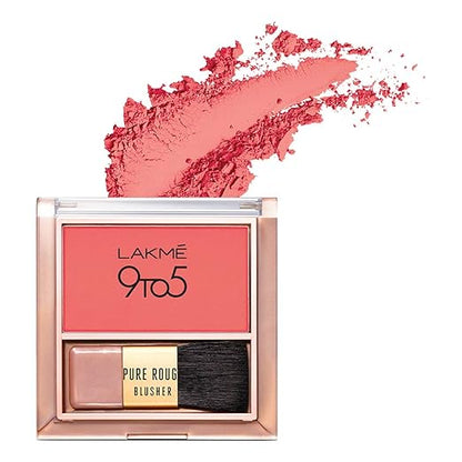 Lakme 9 To 5 Pure Rouge Blusher, Coral Punch, 6 g