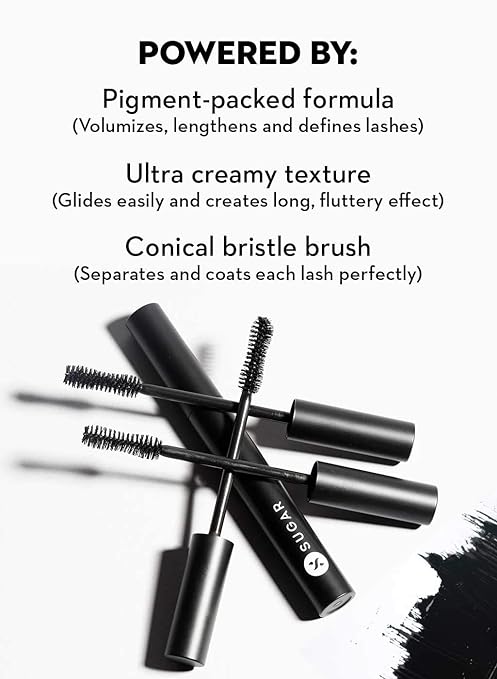 SUGAR Cosmetics - Lash Of The Titans - Volumizing Mascara - 01 Black With A Bang (Black Mascara) - Lightweight, Smudgeproof Mascara for Volume