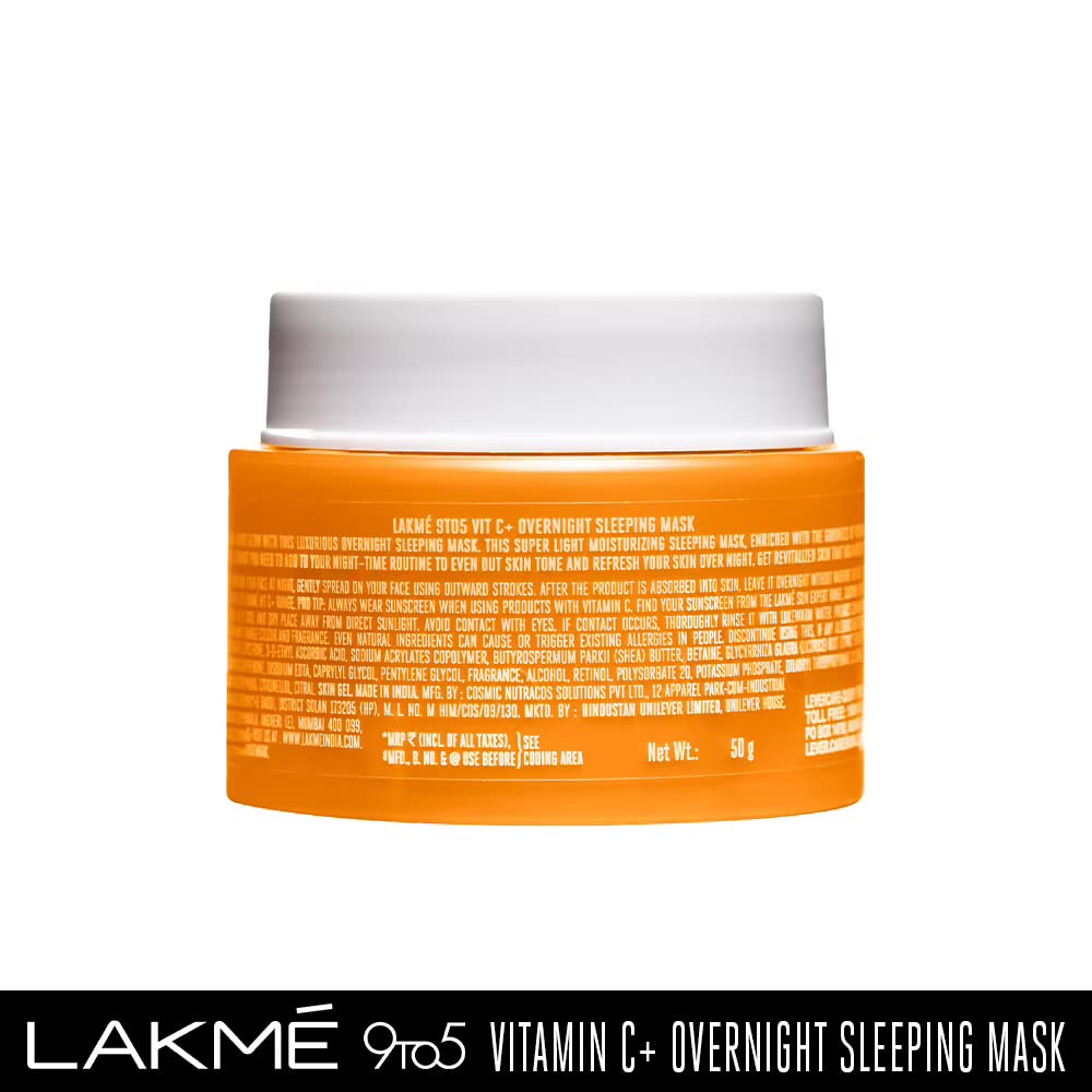 Lakme 9 to 5 Vit C+ Over night Sleepng Mask 50g