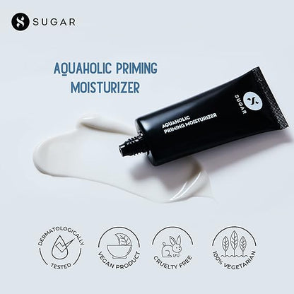 SUGAR Cosmetics - Aquaholic - Priming Moisturizer - 30 ml - 2-in-1 Primer and Moisturizer - Non-greasy, Lightweight Formulation