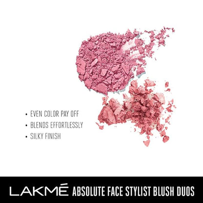 Lakme Absolute Face Stylist Blush Duos, Pink Blush, 6g