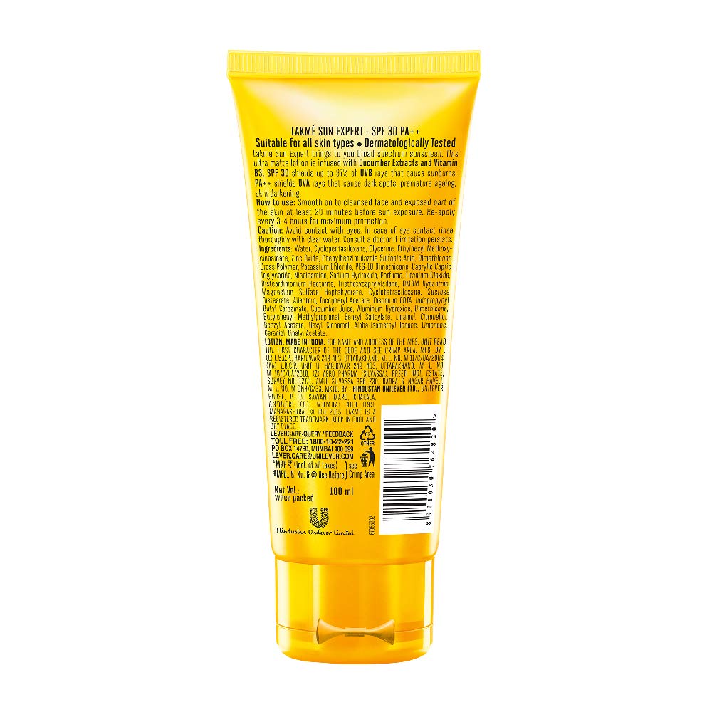 Lakme Sun Expert SPF 30 Ultra Matte Lotion, 100 ml