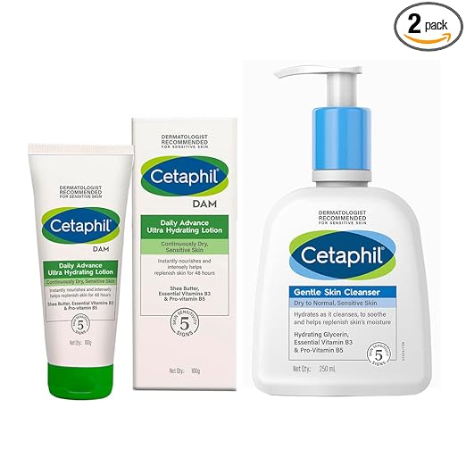 Cetaphil Gentle Skin Cleanser 250 ml and DAM 100g Combo