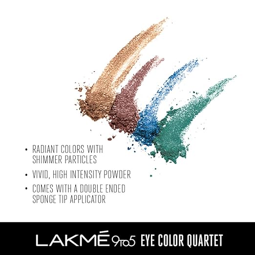 Lakme 9 to 5 Eye Color Quartet Eye Shadow, Royal Peacock, 7 g