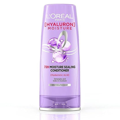 Pack of 2 L'Oreal Paris Dream Lengths No Haircut Cream Leave-In Conditioner, 200ml & L'Oreal Paris Hyaluron Moisture 72H Moisture Sealing Conditioner180ml