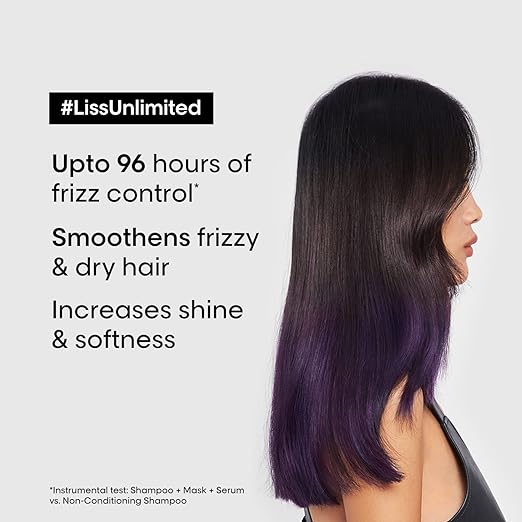 L'Oréal Professionnel Liss Unlimited Shampoo With Pro-Keratin And Kukui Nut Oil For Rebellious Frizzy Hair, Serie Expert, 300Ml