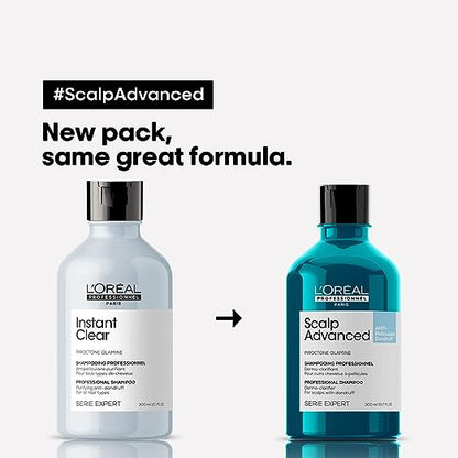 L'Oréal Professionnel Scalp Advanced Anti-Dandruff Dermo-Clarifier Shampoo 300 Ml & Liss Unlimited Hair Mask with Pro-Keratin for Rebellious Frizzy Hair.