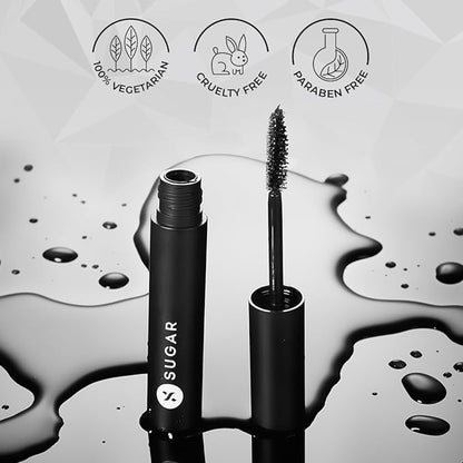 SUGAR Cosmetics - Uptown Curl - Lengthening Mascara - 01 Black Beauty (Black Mascara) - Lightweight and Smudgeproof Mascara, With Lash Growth Formula - Lasts Up to 8 hours