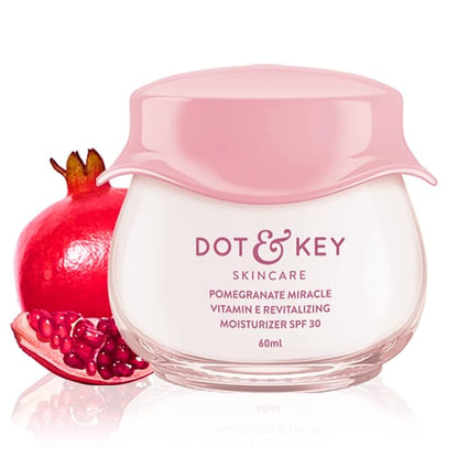 Dot & Key Pomegranate + Multi-Peptide Anti Aging Cream with SPF 30 for Sun Protection | Reduces Fine Lines & Wrinkles | 48HR Intense Moisturization | Boosts Collagen | For Mature & Normal to Dry Skin | 60ml