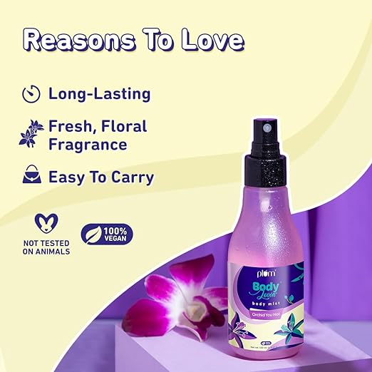 Plum BodyLovin' Orchid-You-Not Body Mist | Long Lasting perfume | Floral Fragrance for women | Fine Fragrance | Fine Fragrance