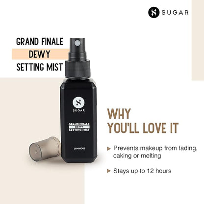 SUGAR Cosmetics - Grand Finale - Dewy Setting Mist - 50 ml - 2-in-1 Setting Mist - For Longlasting Makeup and Sun Protection - Paraben Free