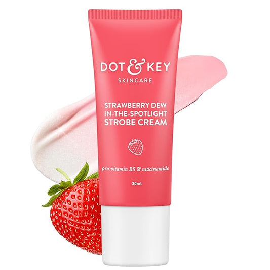 Dot & Key Strawberry Dew Strobe Cream for Face | Skin Radiance Cream | Moisturizer & Highlighter for Face | For Dewy Glazed Instant Glow | Boosts Hydration |For All Skin Types | For Women & Men | 30ml